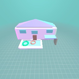 pastel hotel with a pool?