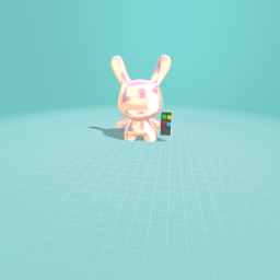 pink diamond bunny holding an IPhone