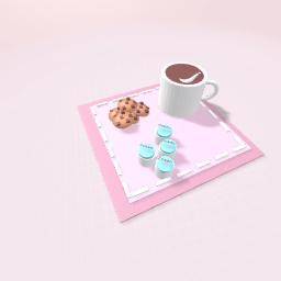 Coffee with cookies and cream.