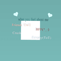 What you feel about me ^O^