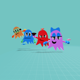 Pac-Man legacy : Pinky, Blinky, Inky and Clyde with sweet candy bars