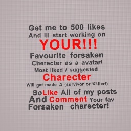 Ill make you fav forsaken charecter! (As an avatar)