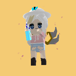 Cool giel with drink