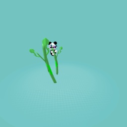 Panda on a bamboo