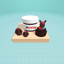 nutella with cakes,cupcaes.