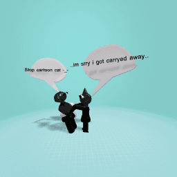 Cartoon cat and cartoon dog