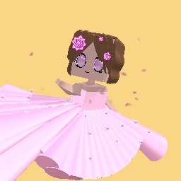 cute princess girl pink wedding dress