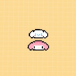 cinnamoroll and my melody pixel art