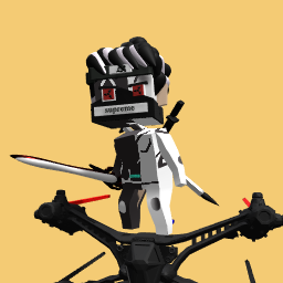 sword man but black and white