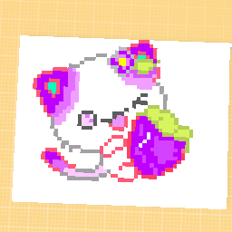 Purple strawberry cat