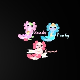 3 axolotls eating hapily