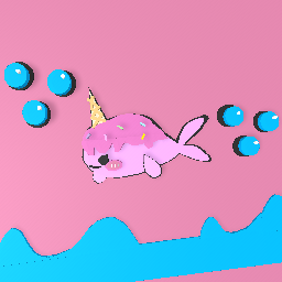Pink whale/narwhal