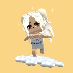 The angel on his cloud