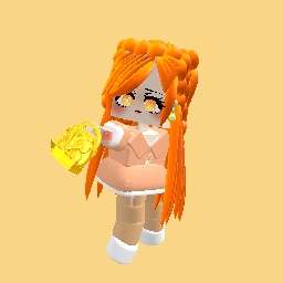 cute orange girl with gold purse