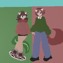 Apple Cat as Furries (Boy and girl)
