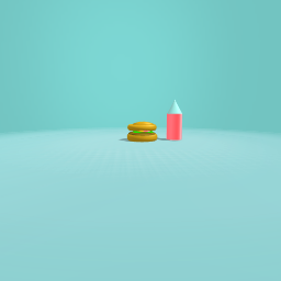 Cheeseburger and drink