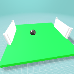 Net with Soccer Ball on a Field