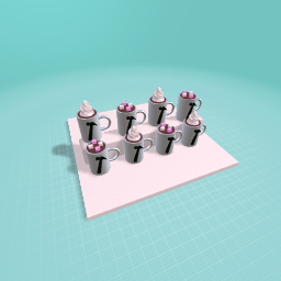 Many hot chocolate drinks (day 2 of making food art)