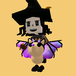 Witch on bat dragon