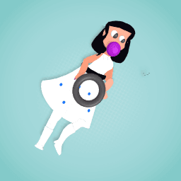 GIRL EATING BUBLE GUM