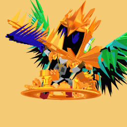 Blue And Red oh and green wings