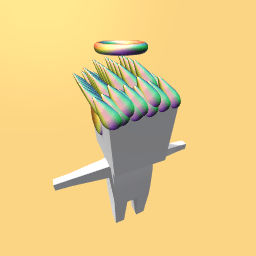 Hair with halo and headphones