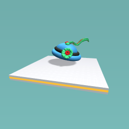 Blue hat with rose and strings