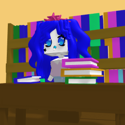 Girl in a library