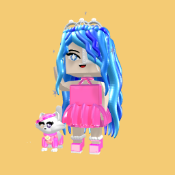 blue and pink girl