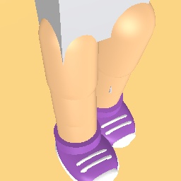 Legs with purple sneakers