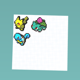 Pikachu, Squirtle and Ivysaur