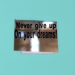 The quote you should believe never give up on your dreams