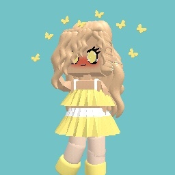 pastel yellow butterfly  outfit