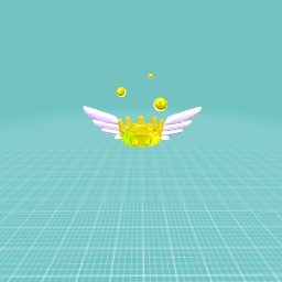 Flying shiny golden crown