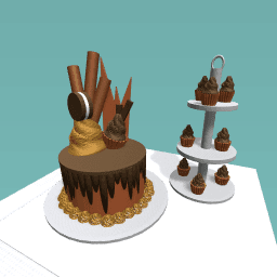 chocolate cupcakes and cake
