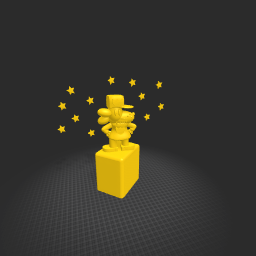 Golden statue of dog man