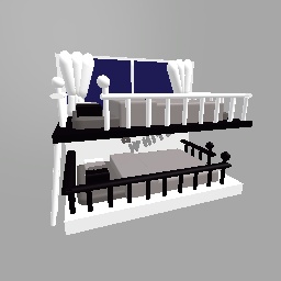 Finished- black and white bed