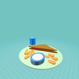 Lunch! Pb&j, carrots (with ranch) and an orange. With water