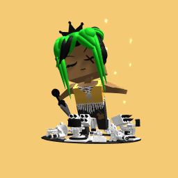 green cute girl