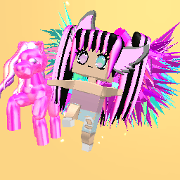 neon girl and neon unicorn