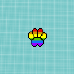 Rainbow Pawprint (Pixelated)