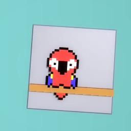 Parrot Bird On Branch PixelArt