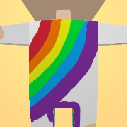 Plain Jumpsuit with Rainbow Streak Thing