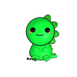 kawaii green dinosaur