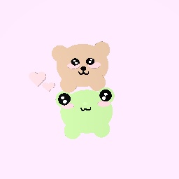 Cute bear and frogie