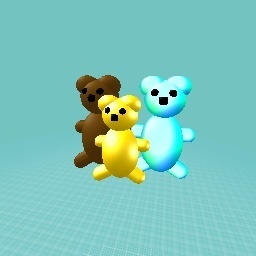 A group of teddy bears!