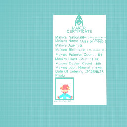 Meeps maker certificate