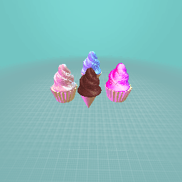 Ice cream and cup cakes