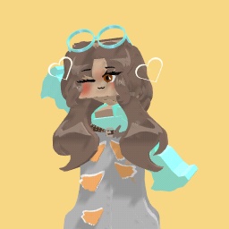 teal, cute, blue anime girl