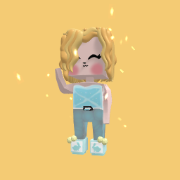 cute girl her outfit is blue